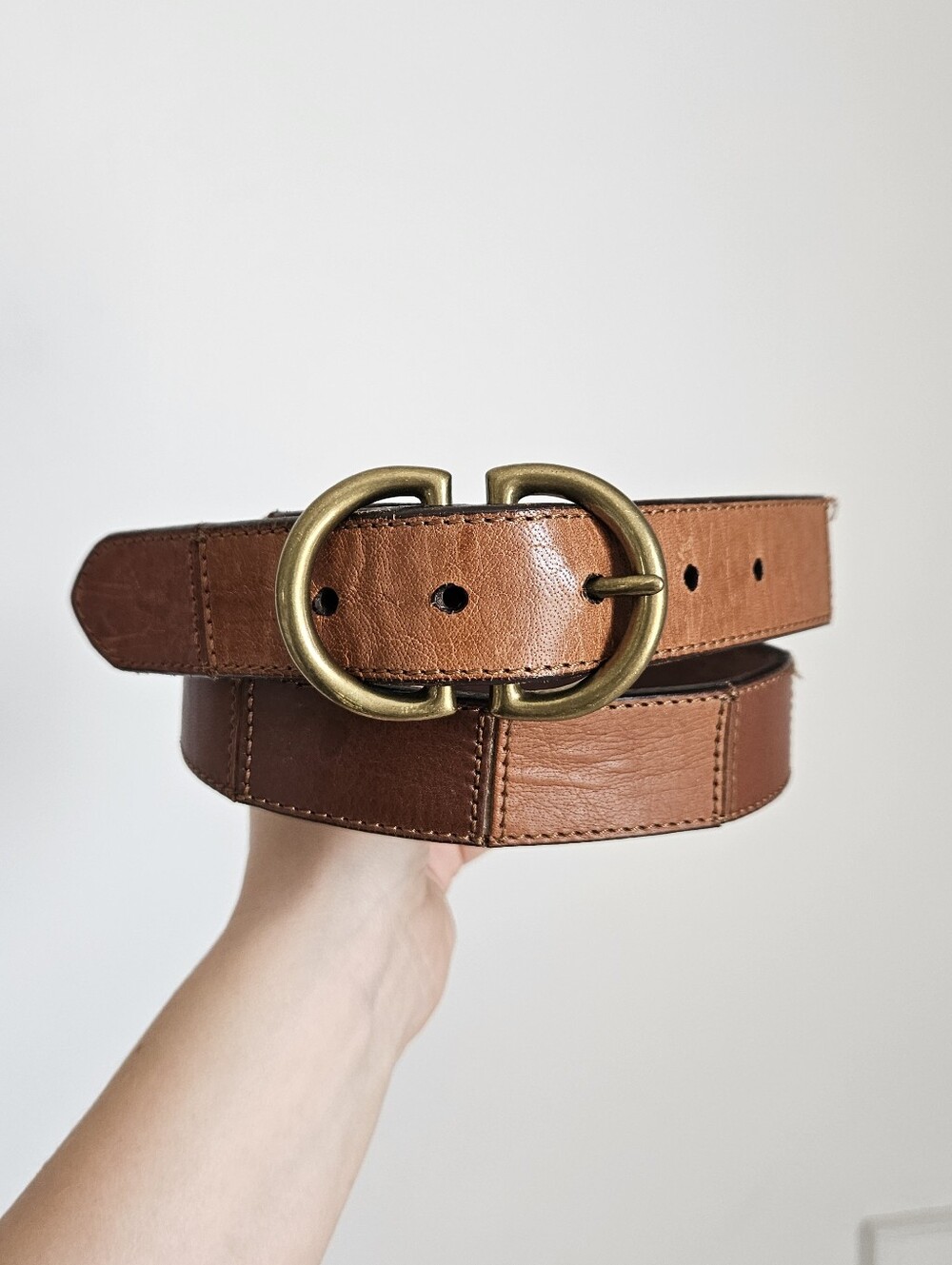 Fossil Leather Patchwork Belt Womens Small 39.5"